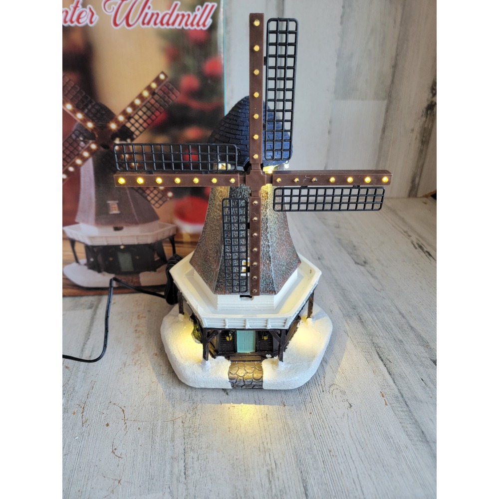 Village winter windmill animated light up accessory Xmas home snow